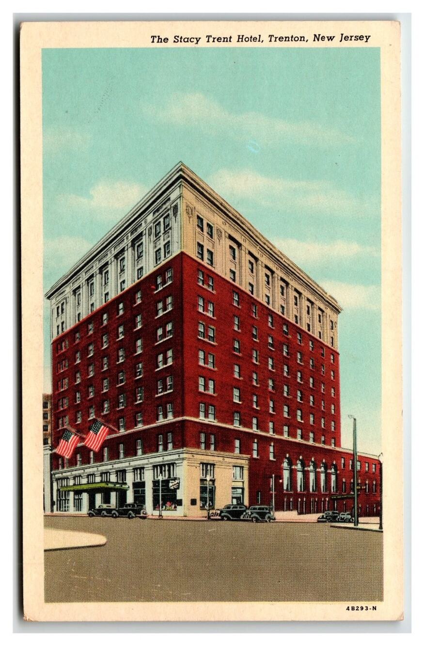 Stacy Trent Hotel Trenton NJ Postcard Vintage Curteich C.T. American Art